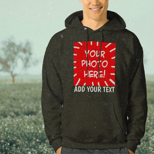 Personalized photo and text hoodie