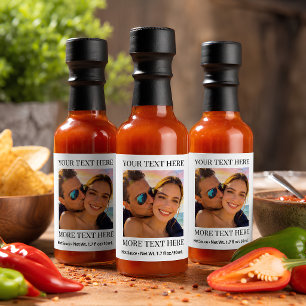 Personalized Photo and Text Hot Sauces