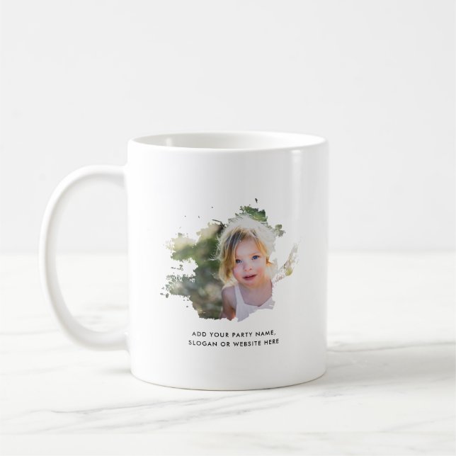 Personalized Photo and Text Ink Spot Coffee Mug (Left)