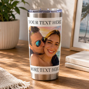 Personalized Photo and Text Insulated Tumbler