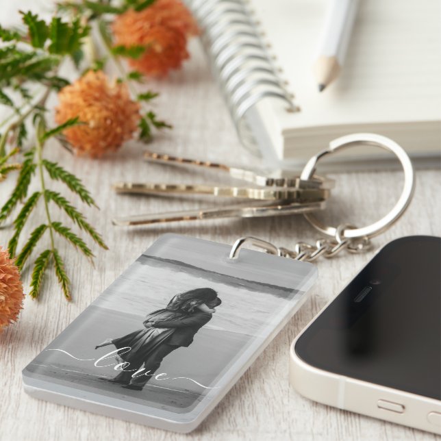 Personalized Photo and Text  Keychain (Front Right)