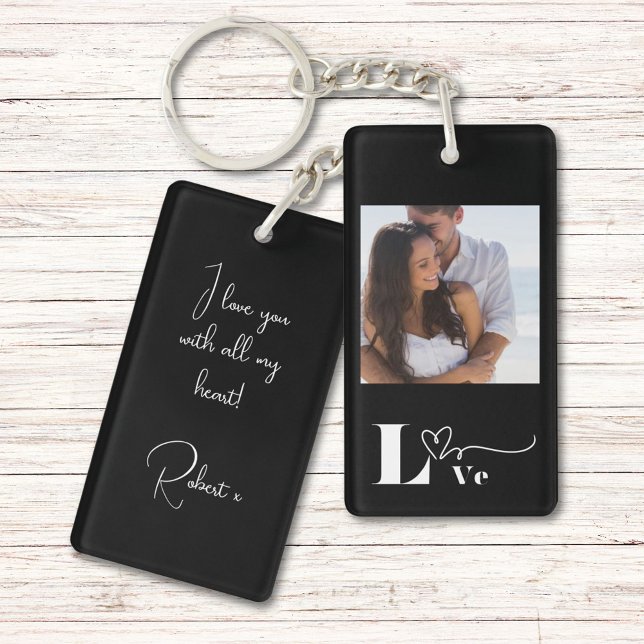 Personalized Photo and Text  Keychain (Creator Uploaded)