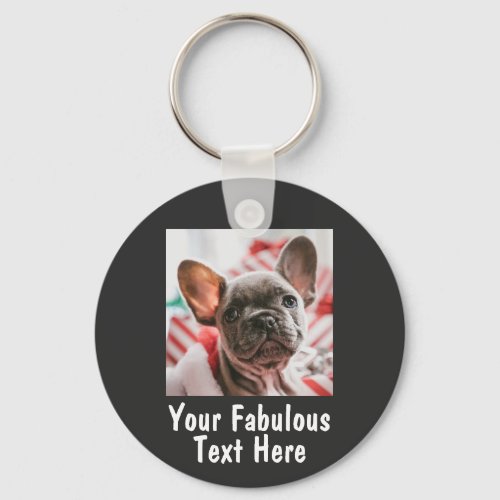 Personalized photo and text keychain