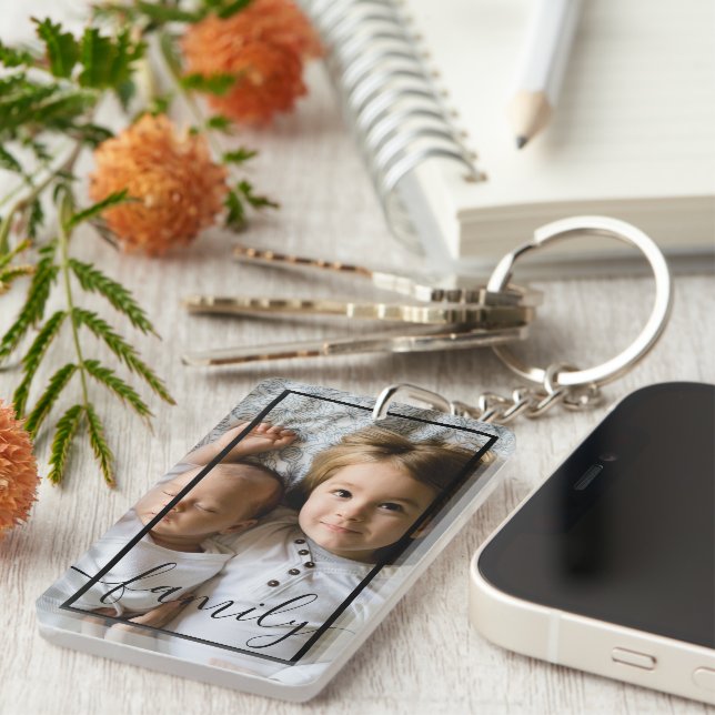 Personalized Photo and Text Keychain (Front Right)