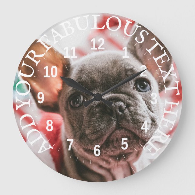 Personalized Photo and Text Large Clock (Front)