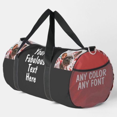 Personalized Photo and Text Large Football Duffle Bag