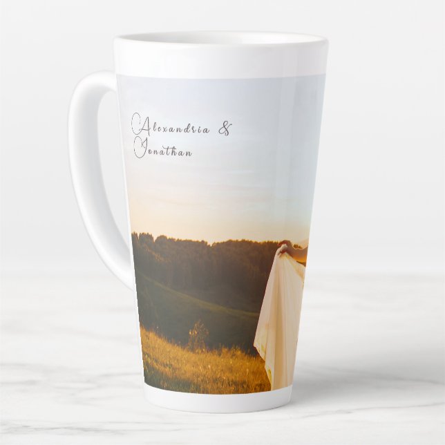 Personalized Photo and Text Latte Mug (Left Angle)