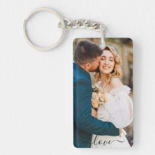Personalized Photo and Text Love Keepsake Keychain