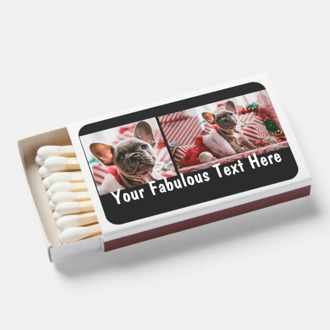 Personalized Photo and Text Matchboxes (Front Open)