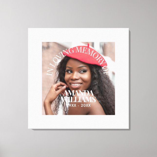 Personalized Photo and Text Memorial  Canvas Print (Front)