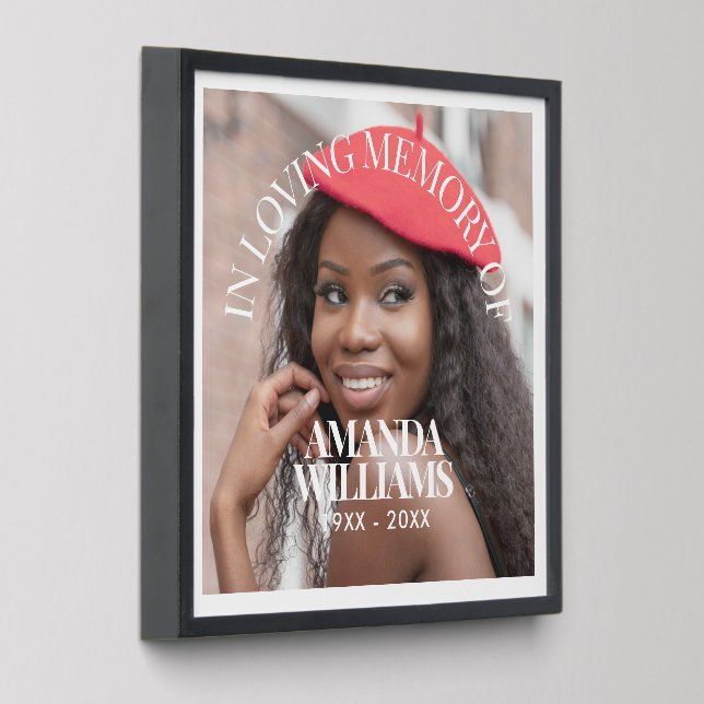 Personalized Photo and Text Memorial Simple Peel And Stick Photo Tile (Angled)