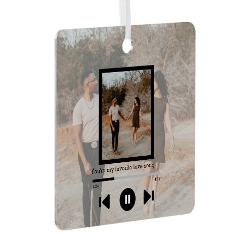 Personalized Photo and Text Music Player Metal Ornament