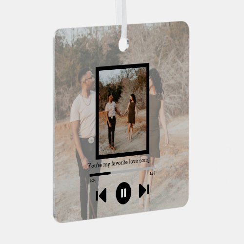Personalized Photo and Text Music Player Metal Ornament