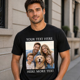 Personalized Photo and Text Or Name Elegant Serif T-Shirt