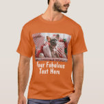 Personalized Photo and Text Orange T-Shirt<br><div class="desc">Personalized Photo and Text Trendy Boho Orange T-Shirt</div>