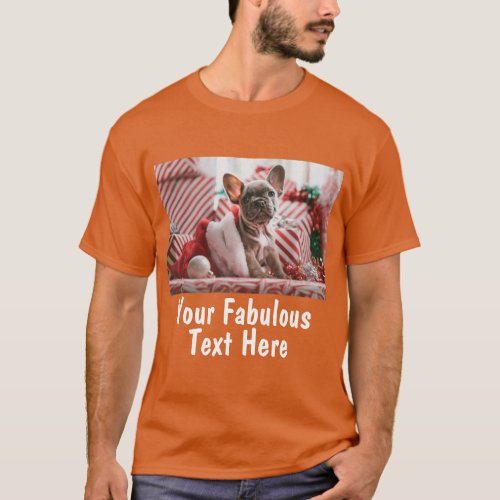 Personalized Photo and Text Orange T_Shirt
