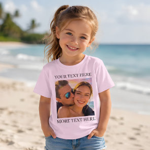 Personalized Photo and Text Pale Pink T-Shirt