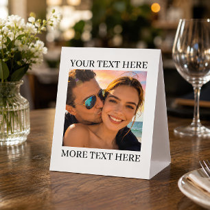 Personalized Photo and Text Paper Table Tent