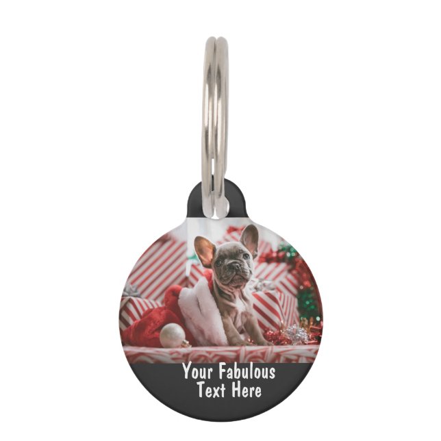 Personalized photo and text pet ID tag (Front)