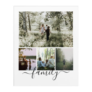 Personalized Photo and Text Photo Collage Family Acrylic Print