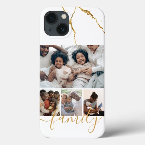 Personalized Photo and Text Photo Collage Family iPhone 13 Case
