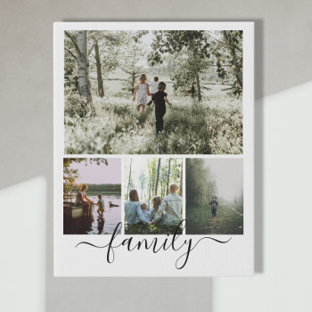 Personalized Photo And Text Photo Collage Family Faux Canvas Print by Ricaso at Zazzle