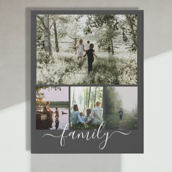 Personalized Photo And Text Photo Collage Family Faux Canvas Print by Ricaso at Zazzle