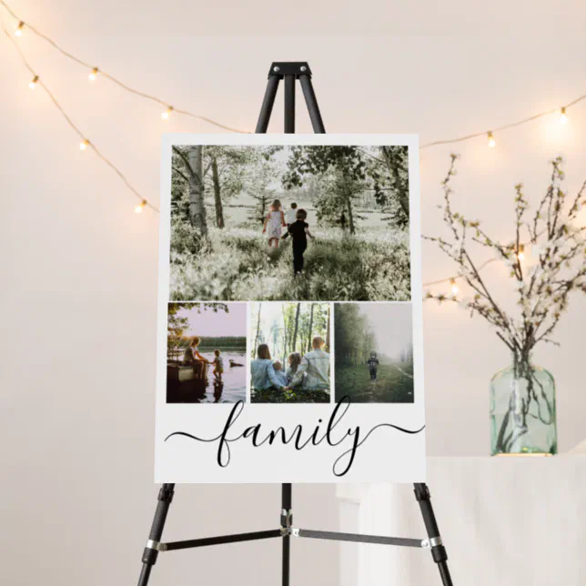 Personalized Photo and Text Photo Collage Family Foam Board | Zazzle