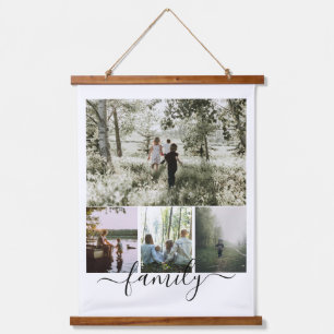 Personalized Photo and Text Photo Collage Family Hanging Tapestry