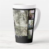 Personalized Photo and Text Photo Collage Family Latte Mug (Right Angle)