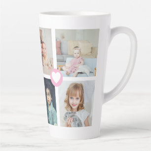 Personalized Photo and Text Photo Collage Family Latte Mug