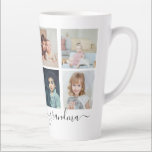 Personalized Photo and Text Photo Collage Family Latte Mug<br><div class="desc">Make a Personalized family Photo keepsake latte mug from Ricaso - add your own photos and text - photo collage keepsake gifts</div>