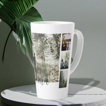 Personalized Photo And Text Photo Collage Family Latte Mug by Ricaso at Zazzle