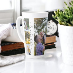 Personalized Photo And Text Photo Collage Family Latte Mug at Zazzle