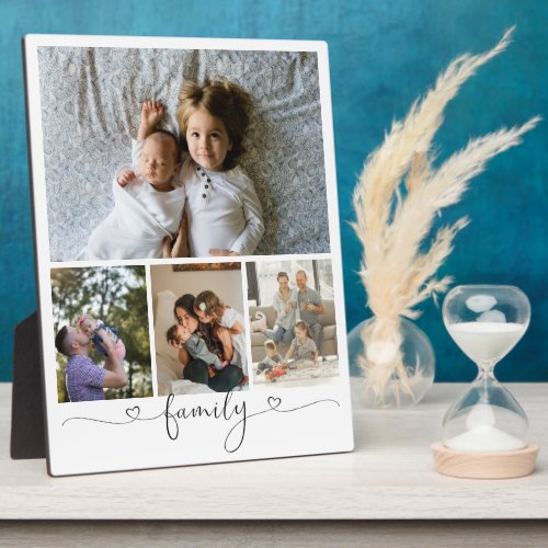 Personalized Photo and Text Photo Collage Family Plaque