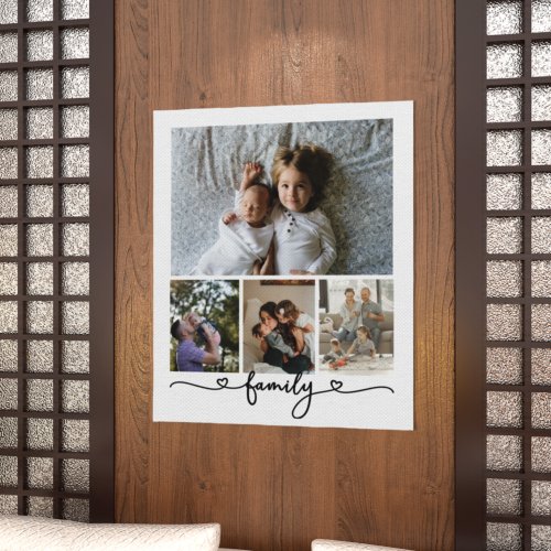 Personalized Photo and Text Photo Collage Family Poster