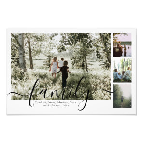 Personalized Photo and Text Photo Collage Family Print