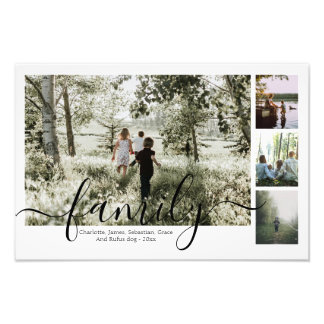 Personalized Photo and Text Photo Collage Family Print