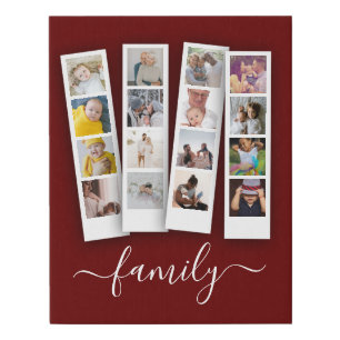 Personalized Photo and Text Photo Collage Faux Canvas Print