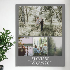 Personalized Photo and Text Photo Collage Faux Canvas Print