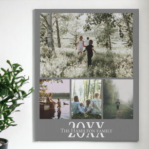 Personalized Photo and Text Photo Collage Faux Canvas Print