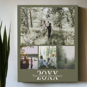 Personalized Photo and Text Photo Collage Faux Canvas Print