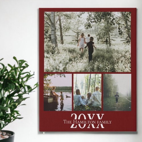 Personalized Photo and Text Photo Collage Faux Canvas Print