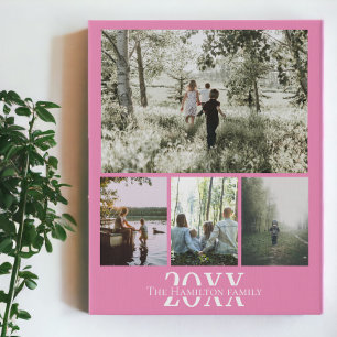 Personalized Photo and Text Photo Collage Faux Canvas Print