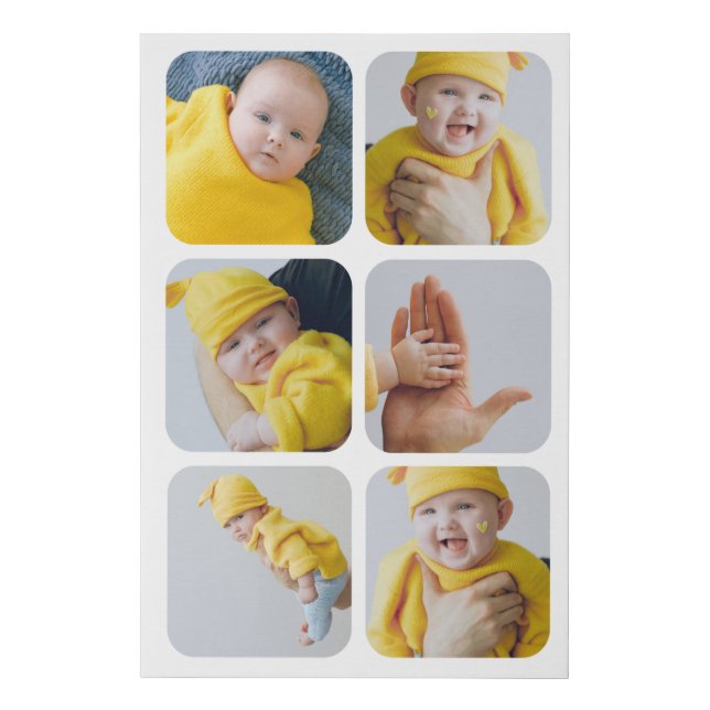 Personalized Photo and Text Photo Collage  Faux Canvas Print (Front)
