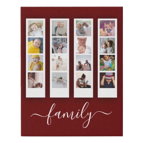 Personalized Photo and Text Photo Collage Faux Canvas Print