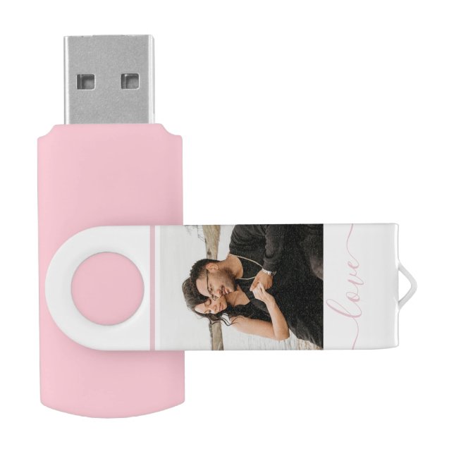 Personalized Photo and Text Photo Collage  Flash Drive (Opened)