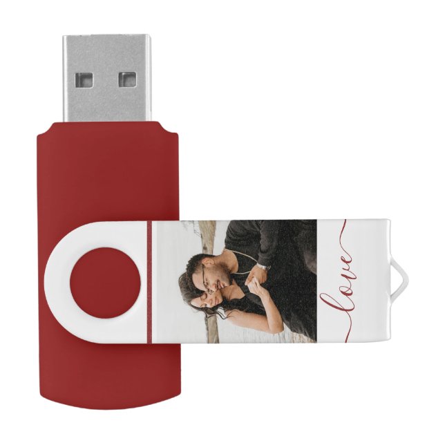Personalized Photo and Text Photo Collage  Flash Drive (Opened)