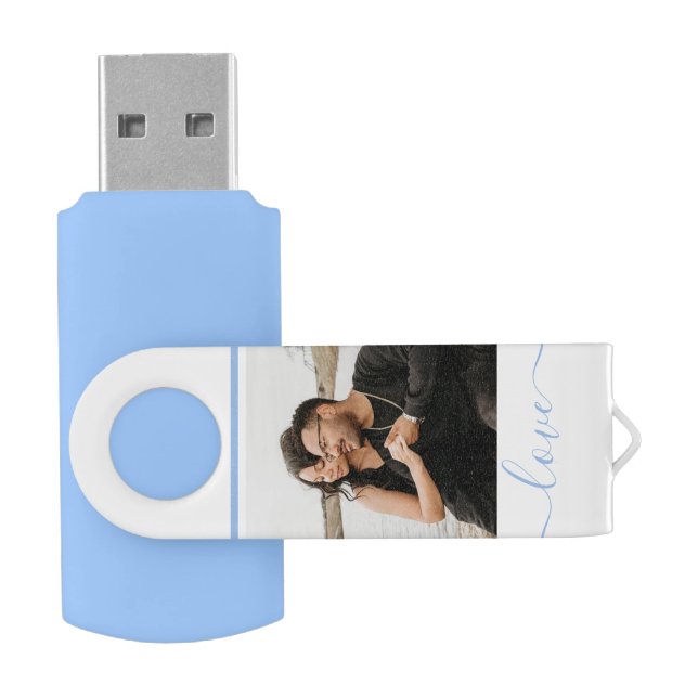 Personalized Photo and Text Photo Collage  Flash Drive (Opened)