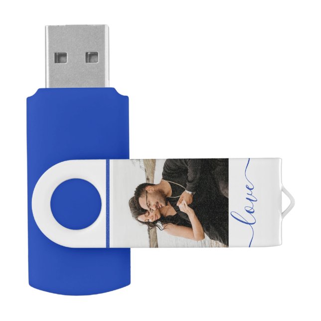 Personalized Photo and Text Photo Collage  Flash Drive (Opened)